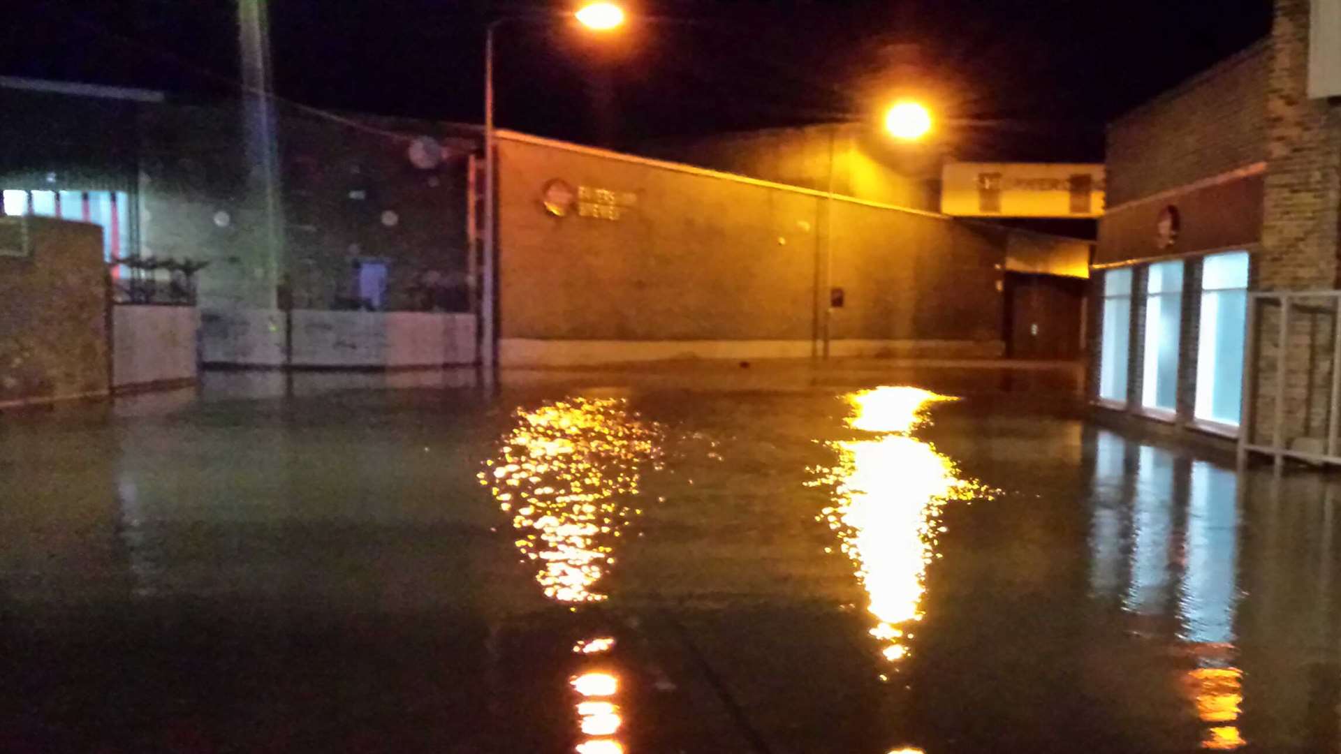 Flooding behind the Shepherd Neame brewery