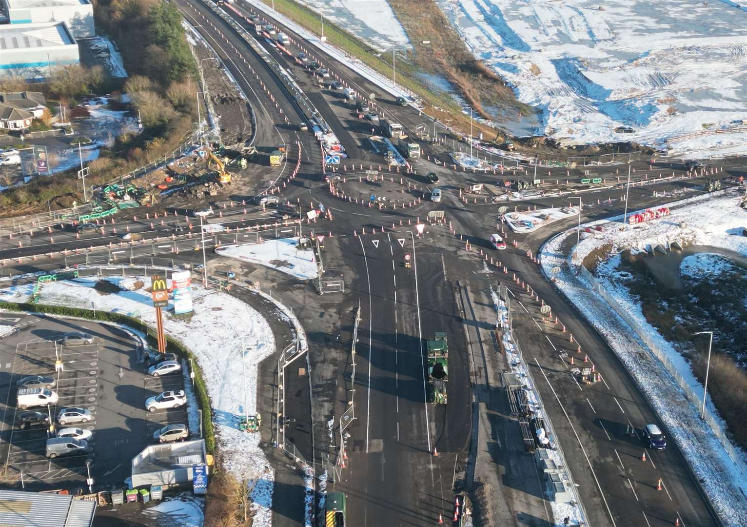 How the Orbital Park roundabout looked last week. Picture: Barry Goodwin