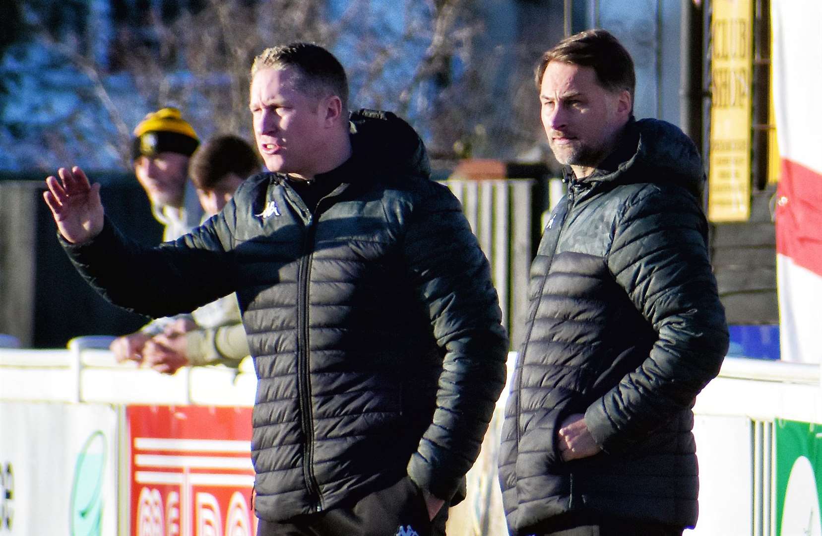 Folkestone head coaches Roland Edge and Micheal Everitt. Picture: Randolph File