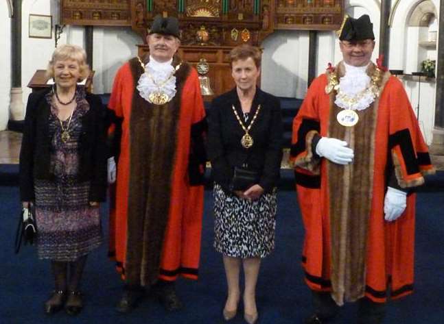 Deputy Mayoress Buffy Maisey, deputy Mayor Ray Maisey, Mayoress Joyce Kemp and Mayor Barry Kemp