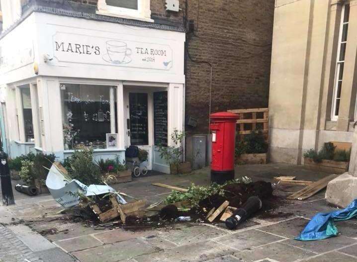 The car caused a lot of damage in High Street in Gravesend