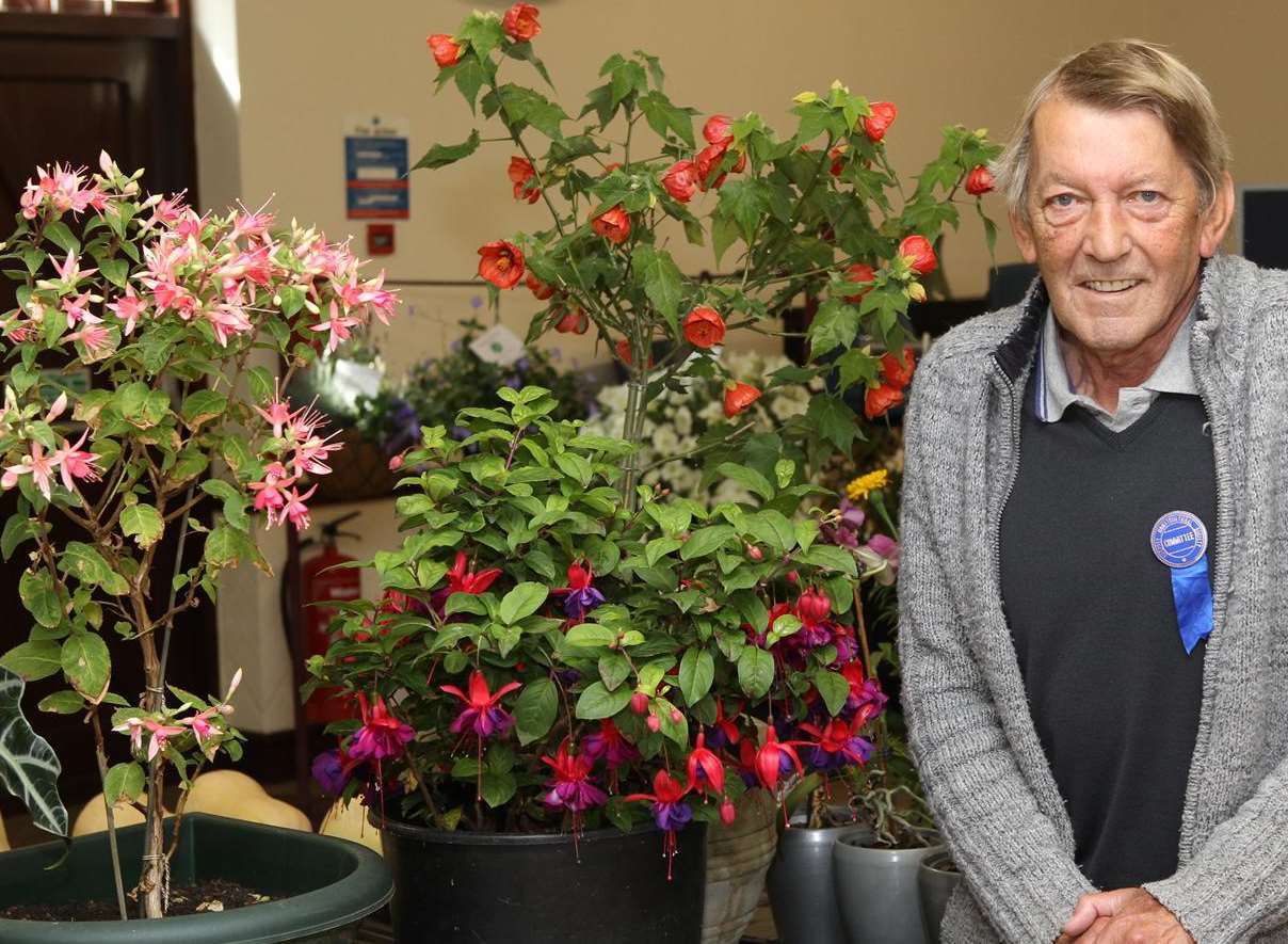 Dave Underhill, committee member came first with his fuchias at Sheppey Horticultural Society's Flower and Vegetable Show