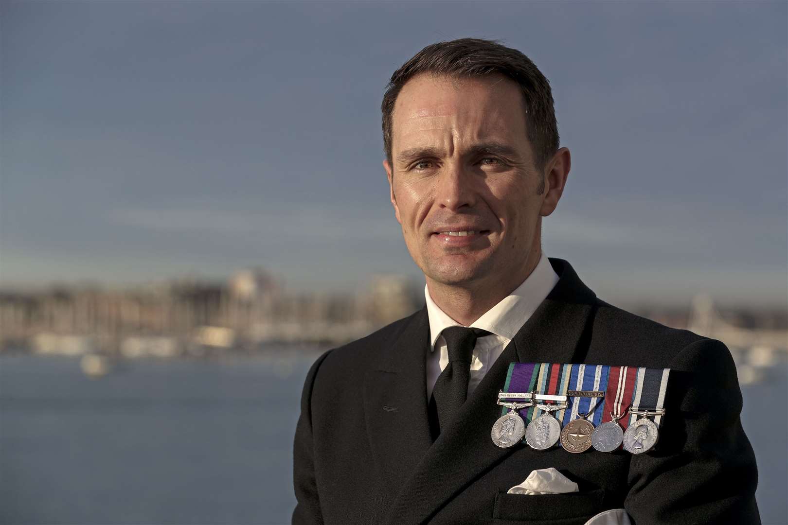 Cmdr Ben Power, the commanding officer of HMS Medway. Picture: Royal Navy