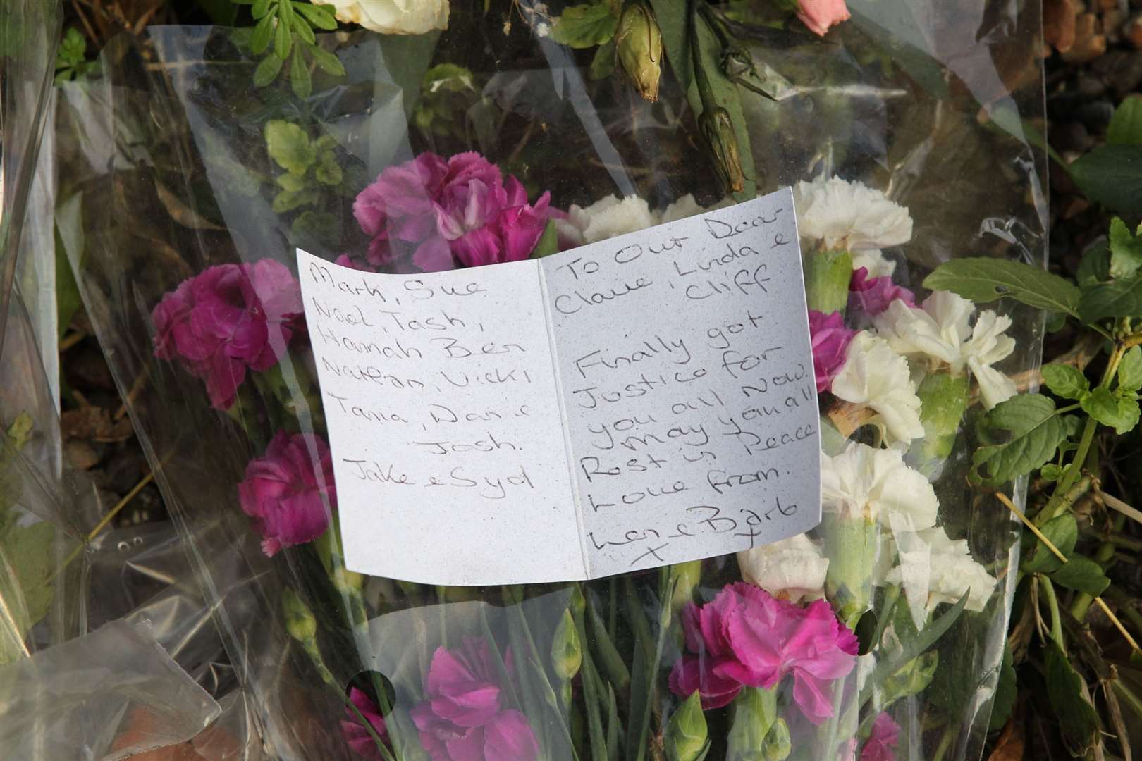 Floral tributes left in Greenhithe in 2015. Picture: John Westhrop