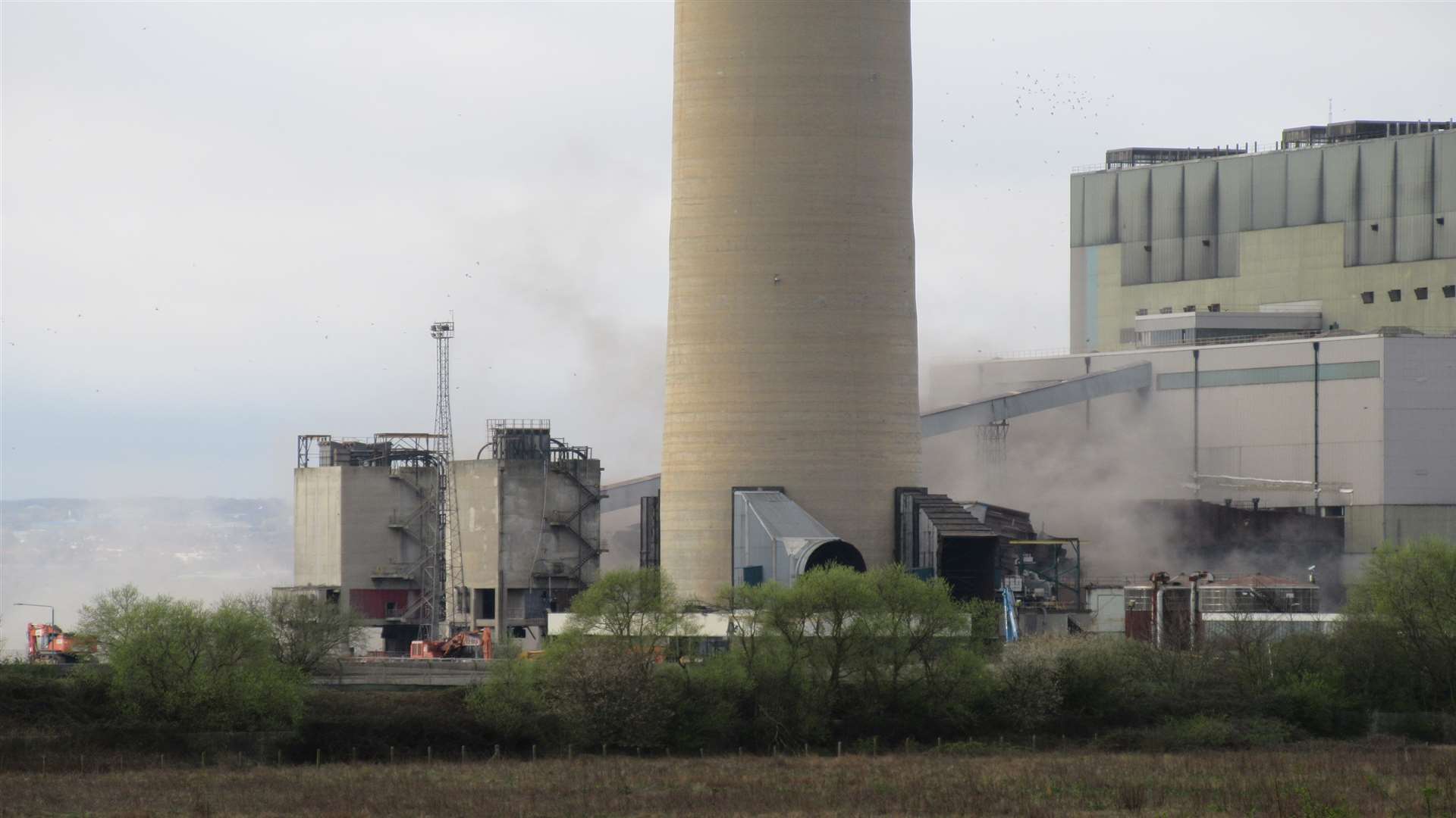 The precips buildings were blown up this morning. Picture, David Allsop.