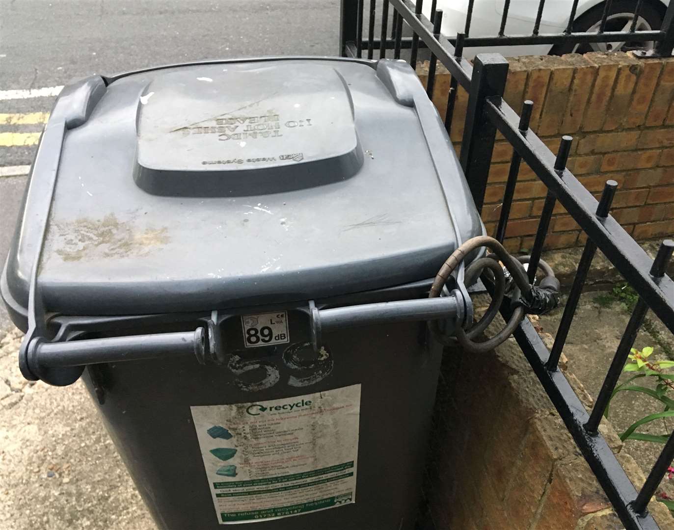 One neighbour padlocked her dustbin to railings over concerns at Aylesford Village Club