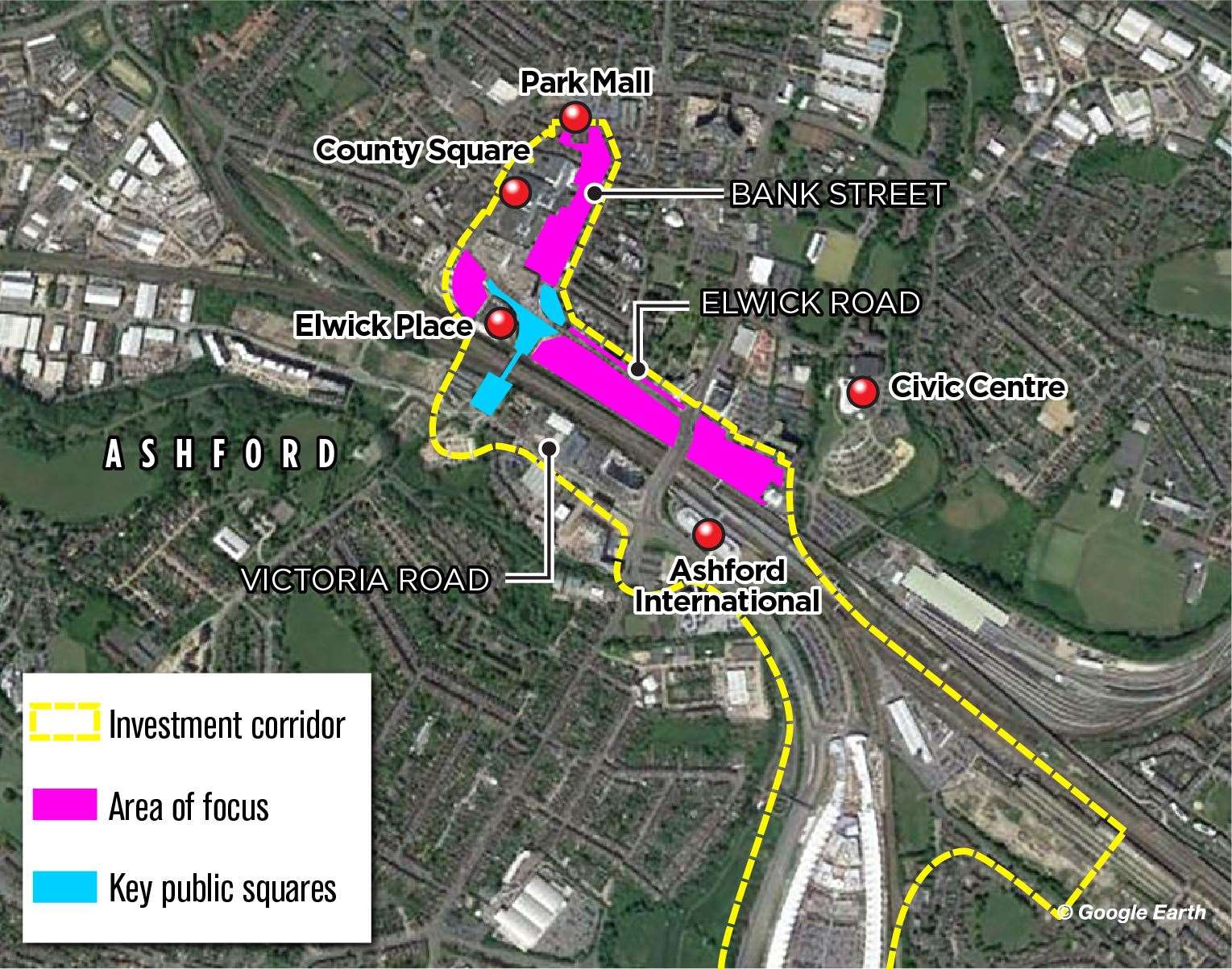 This map shows the planned 'investment corridor'