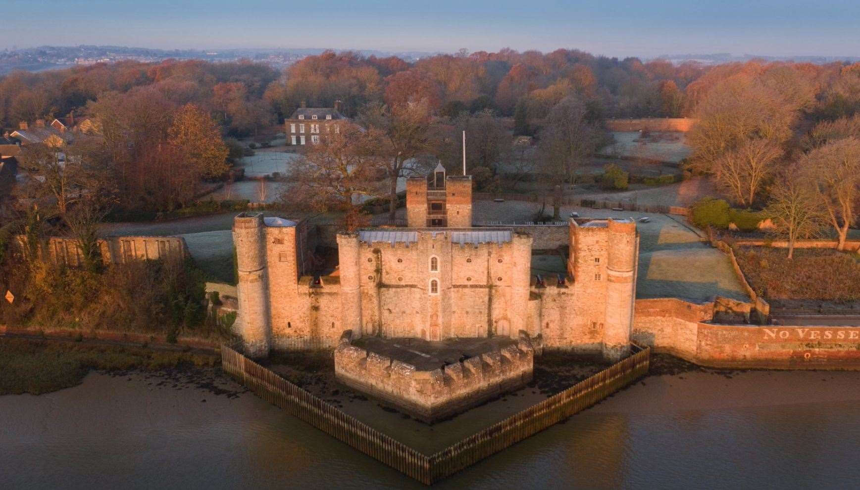 The house can be seen behind Upnor Castle. Picture: Geoff Watkins