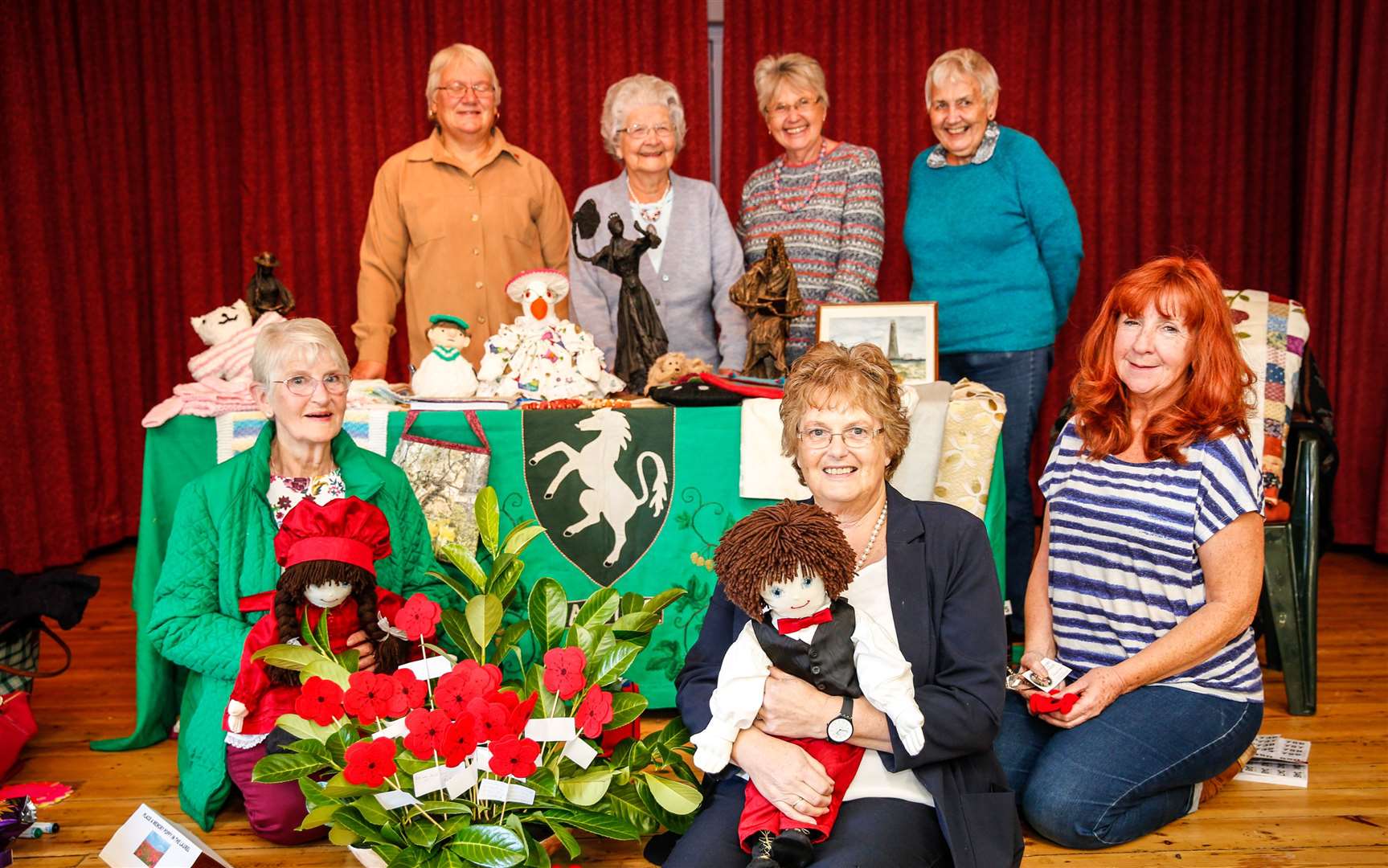 Viv Peters, Rachel Kerkham, Mary Jakes, Sue Wood, Kathleen Neate-Salt and then-president Doreen Stanford at a Yalding WI craft fair in 2018. Picture: Matthew Walker.