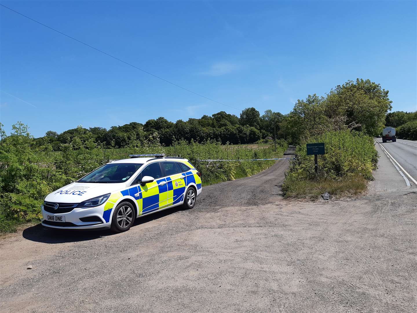 Police at the scene near where Mr Phelan's body was found