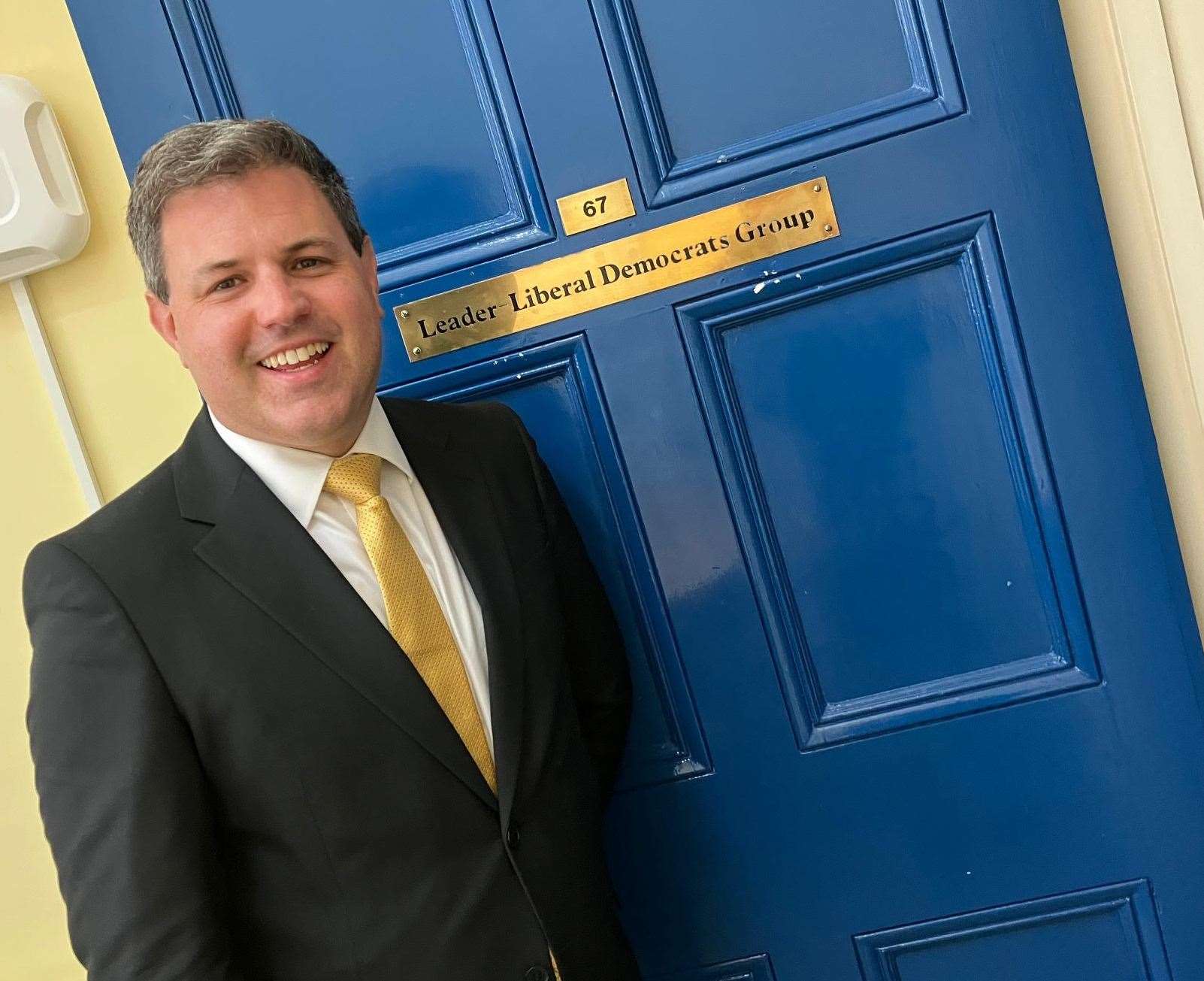 KCC Lib Dem leader Cllr Antony Hook outside his county hall office