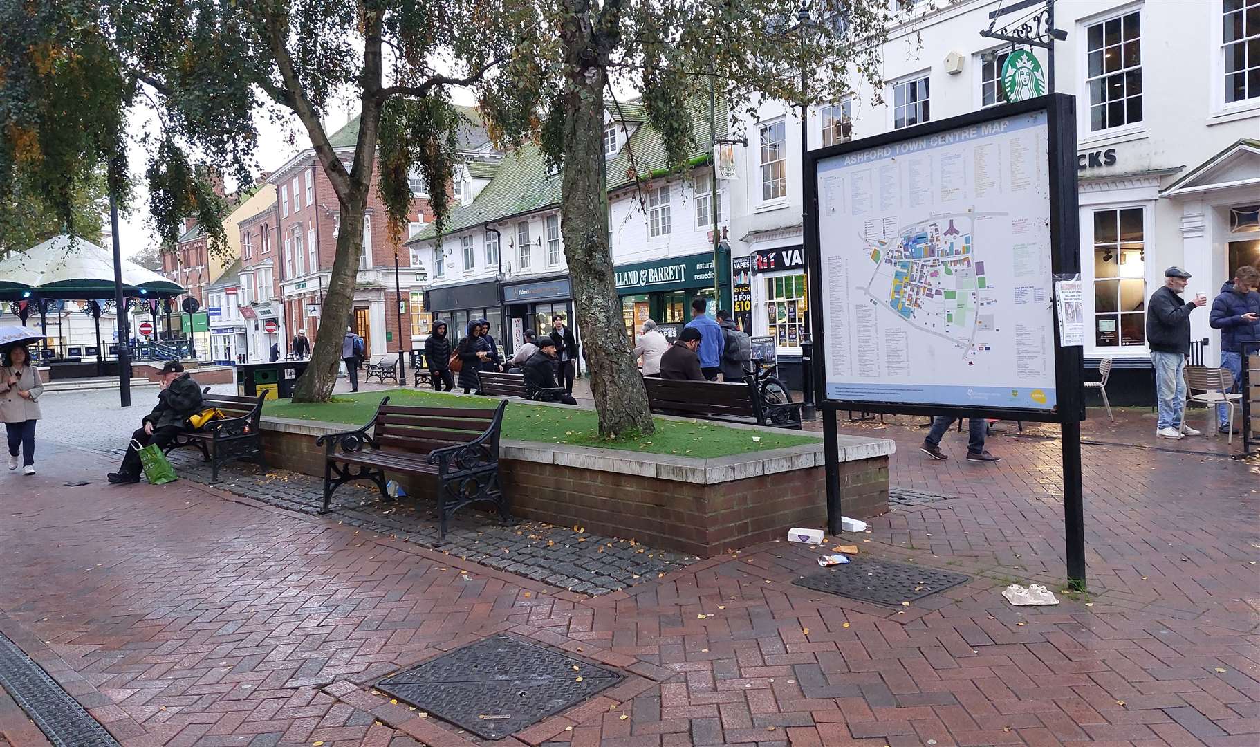 The raised planters near the bandstand in Ashford will be turned into the play park