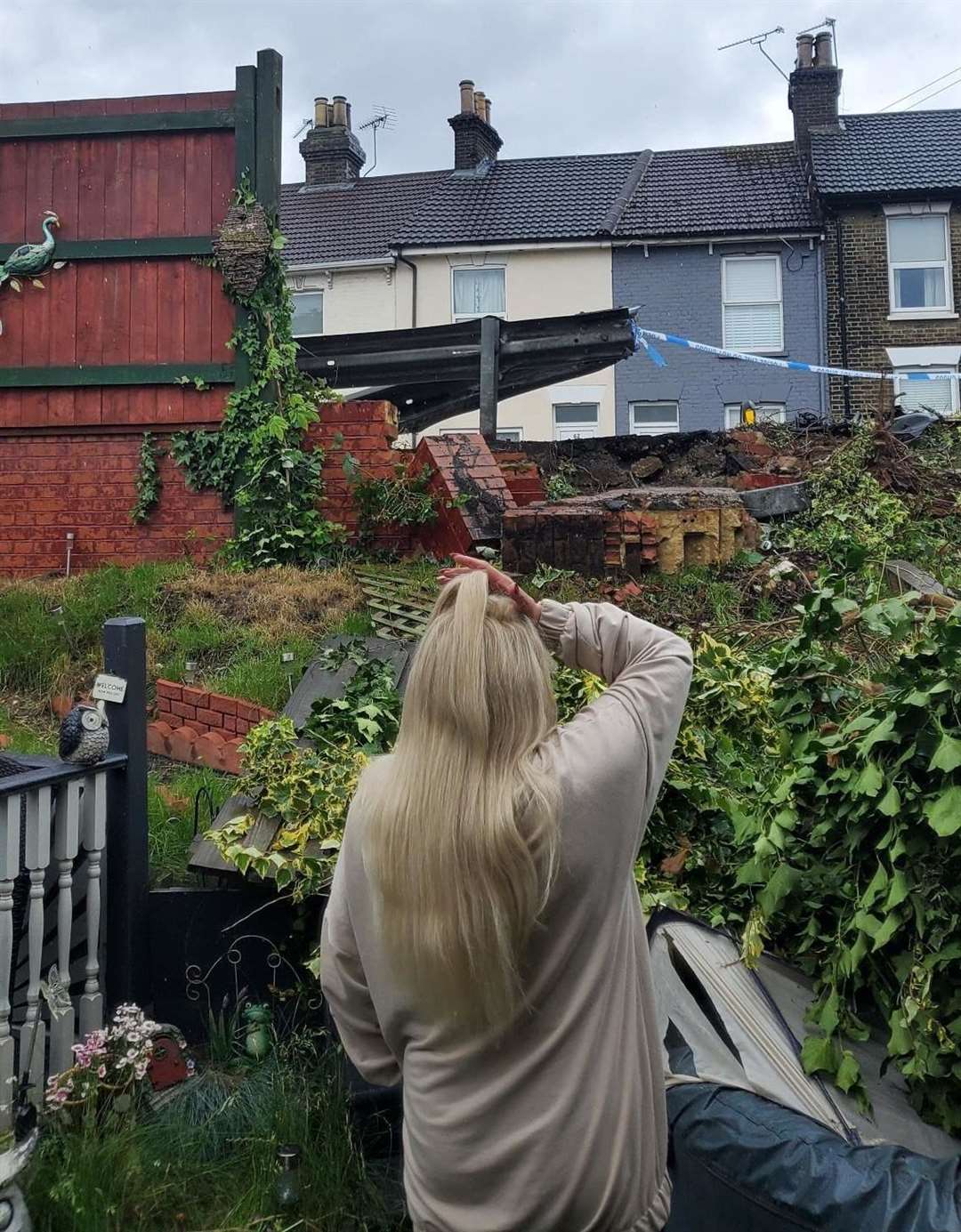 Gran Nicola West surveys the wreckage