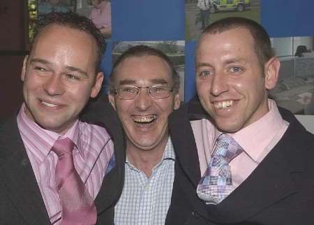 Jim Lawrence, centre, with award winners Alex Gray and John Humphrey. Picture: BARRY CRAYFORD