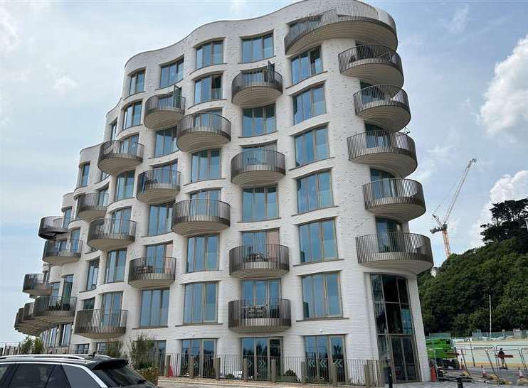 The luxury Shoreline Crescent flats on Folkestone seafront