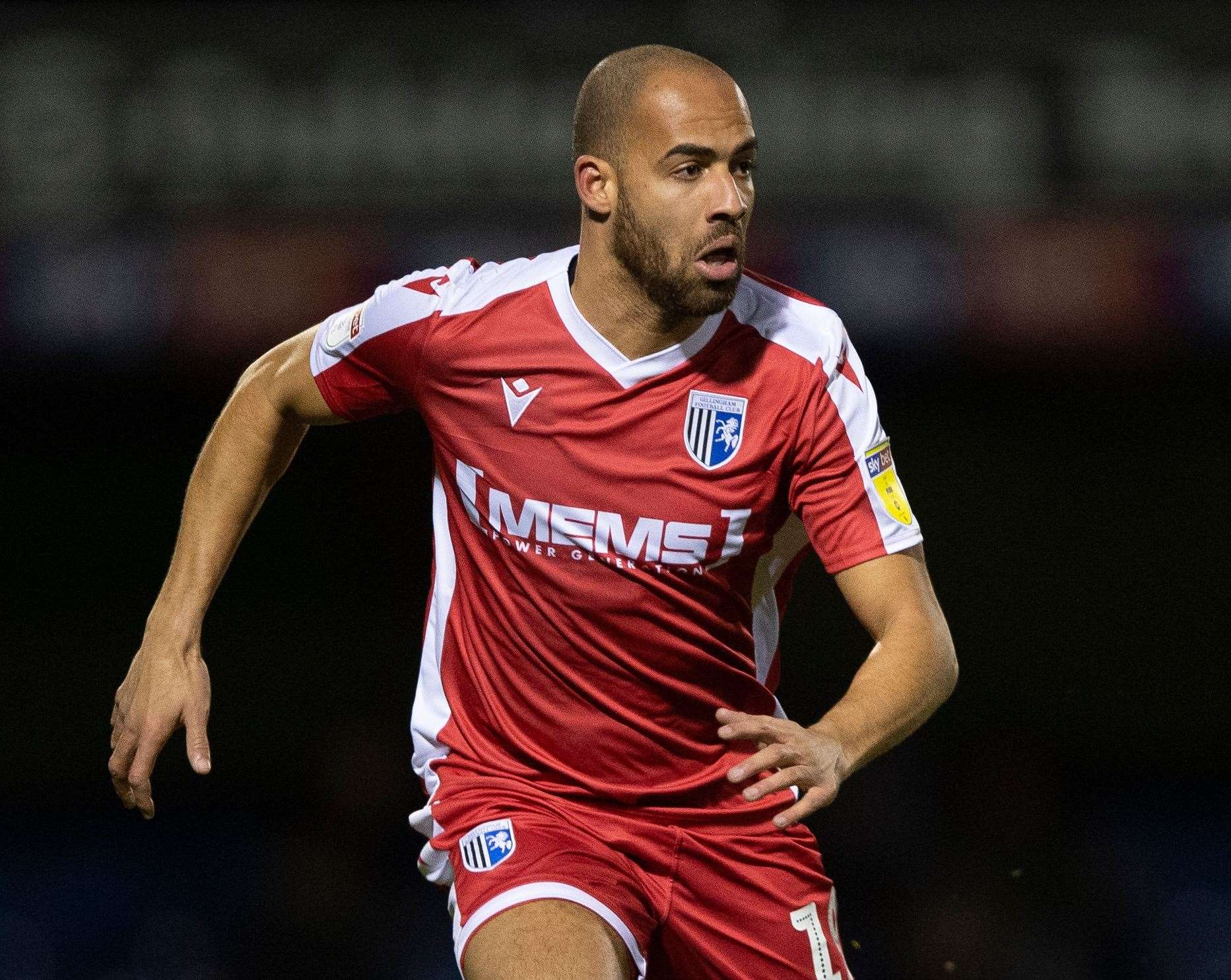 Jordan Graham in action for Gillingham at Southend on Tuesday night Picture: Ady Kerry