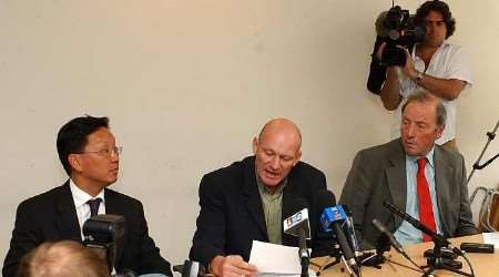 Garry Mann at the press conference. Picture: GETTY IMAGES