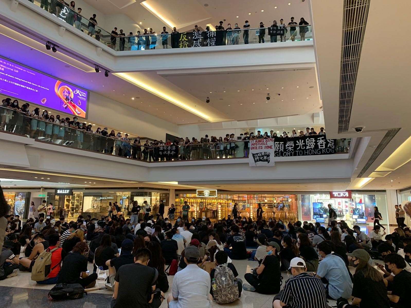 Peaceful sit-ins in the mall next door to Poppy's university