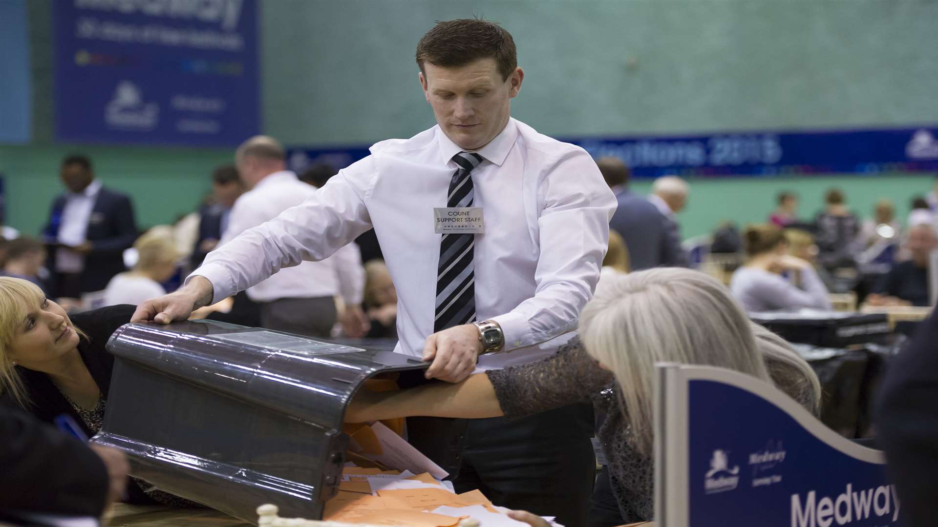 The ballot slips arriving at the Medway count