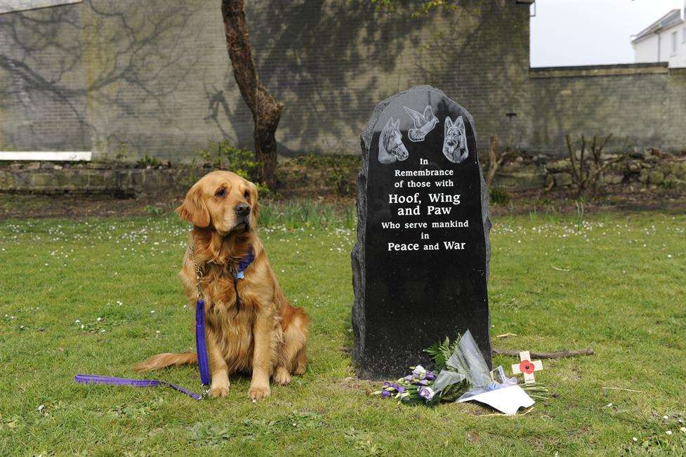 Clemmie provided this poignant moment as she guarded the memorial