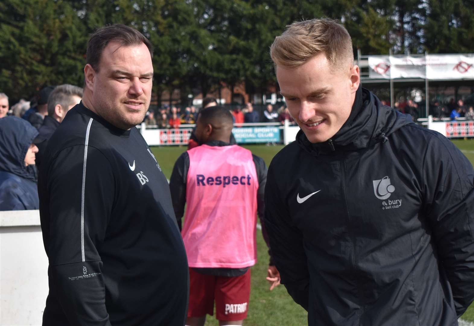 Canterbury manager Ben Smith at Cray Valley with coach Ben Brown Picture: Alan Coomes