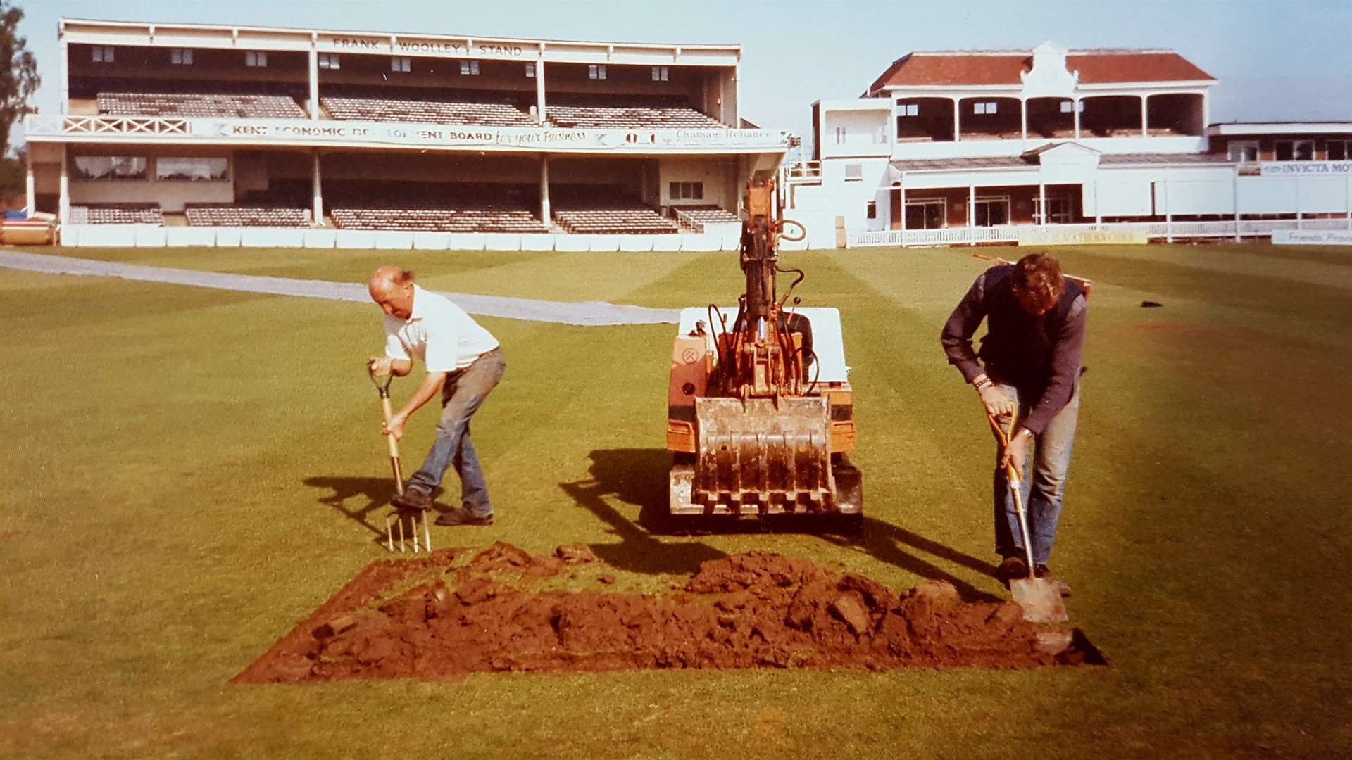 Sammy Fidler, left, was a recognisable face at the St Lawrence Ground for many years