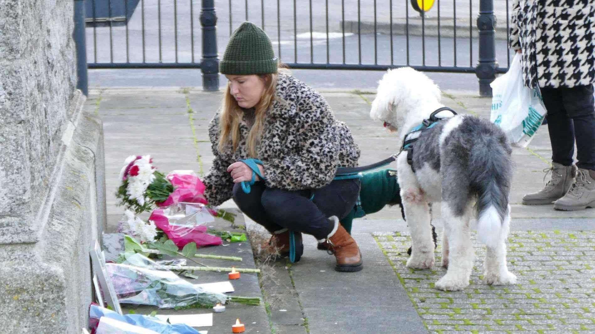 Flowers were laid by fans. Picture: Ellie Small