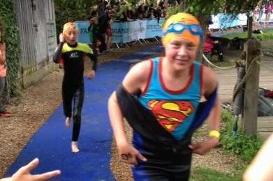 Ben competing in the Hever Castle junior triathlon aged 12