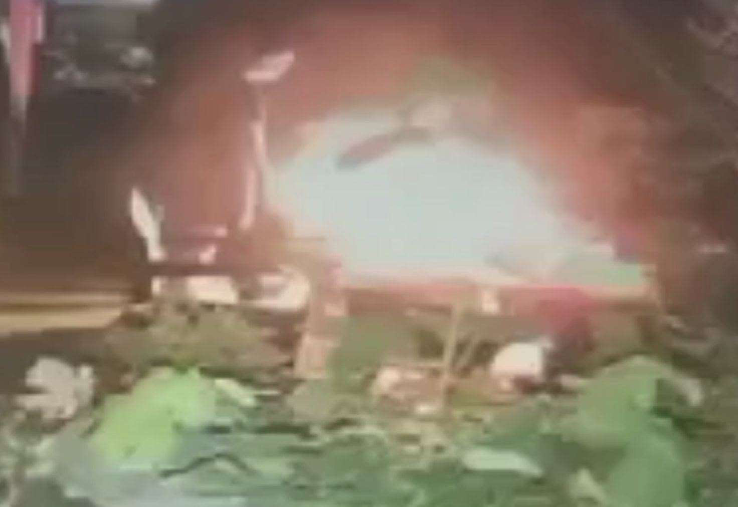 The teens were seen on camera setting fire to outdoor furniture at the pub