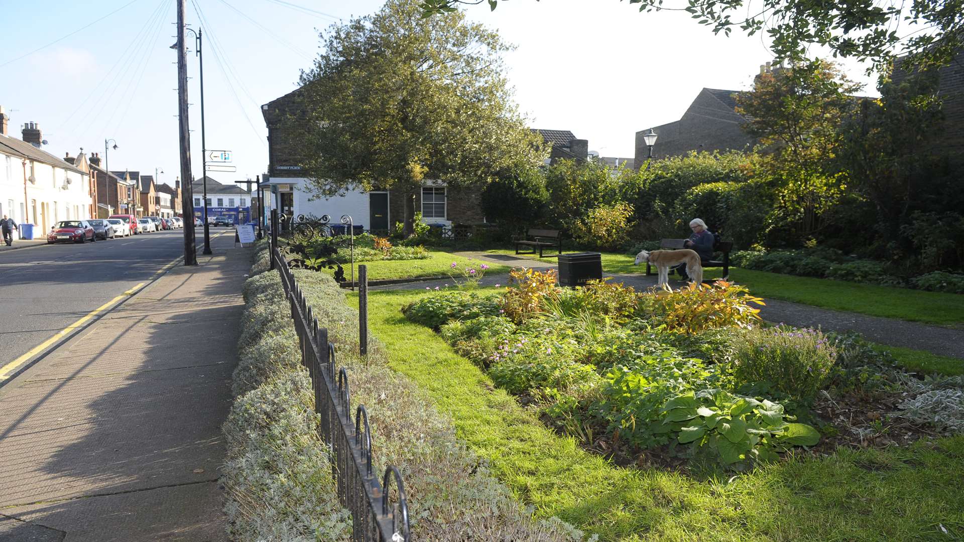 The memorial garden.