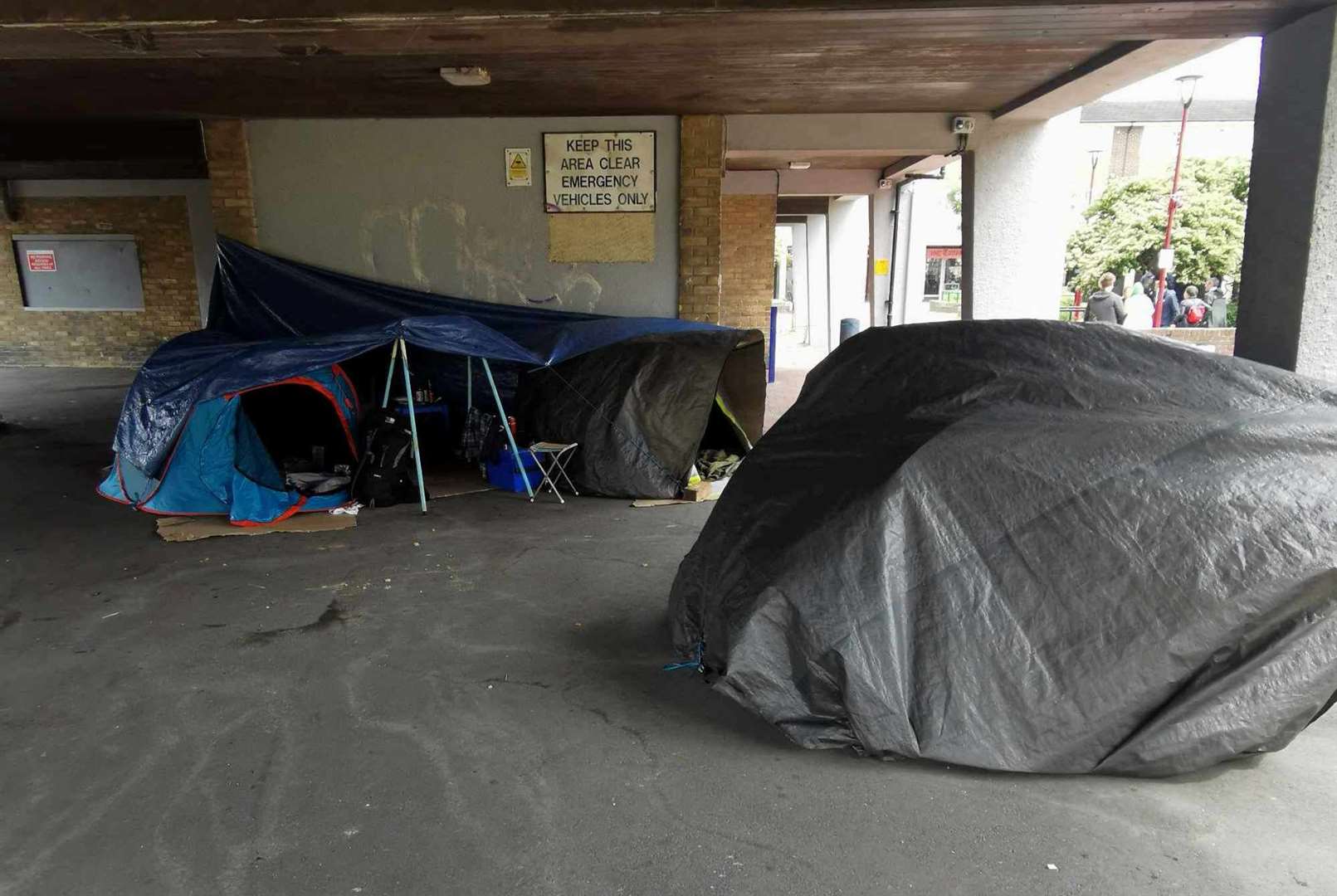 Tents were set up for the production in The Hive. Picture: Mandi Knight