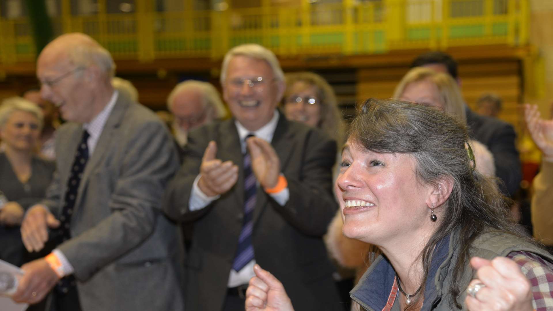 Monique Bonney (Ind) celebrates winning her seat