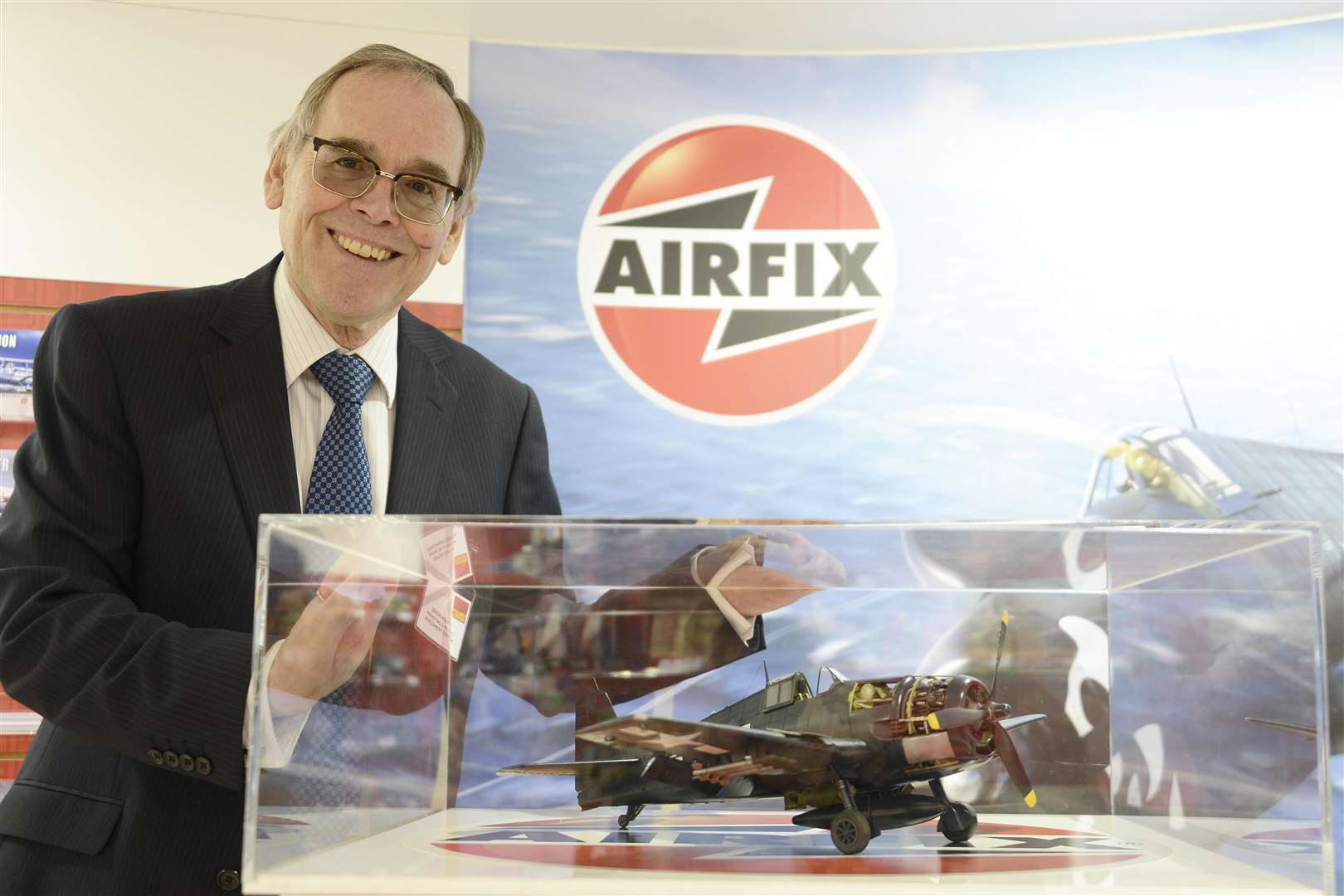 Simon Kohler with one of the latest models - a WW2 Grumman Hellcat