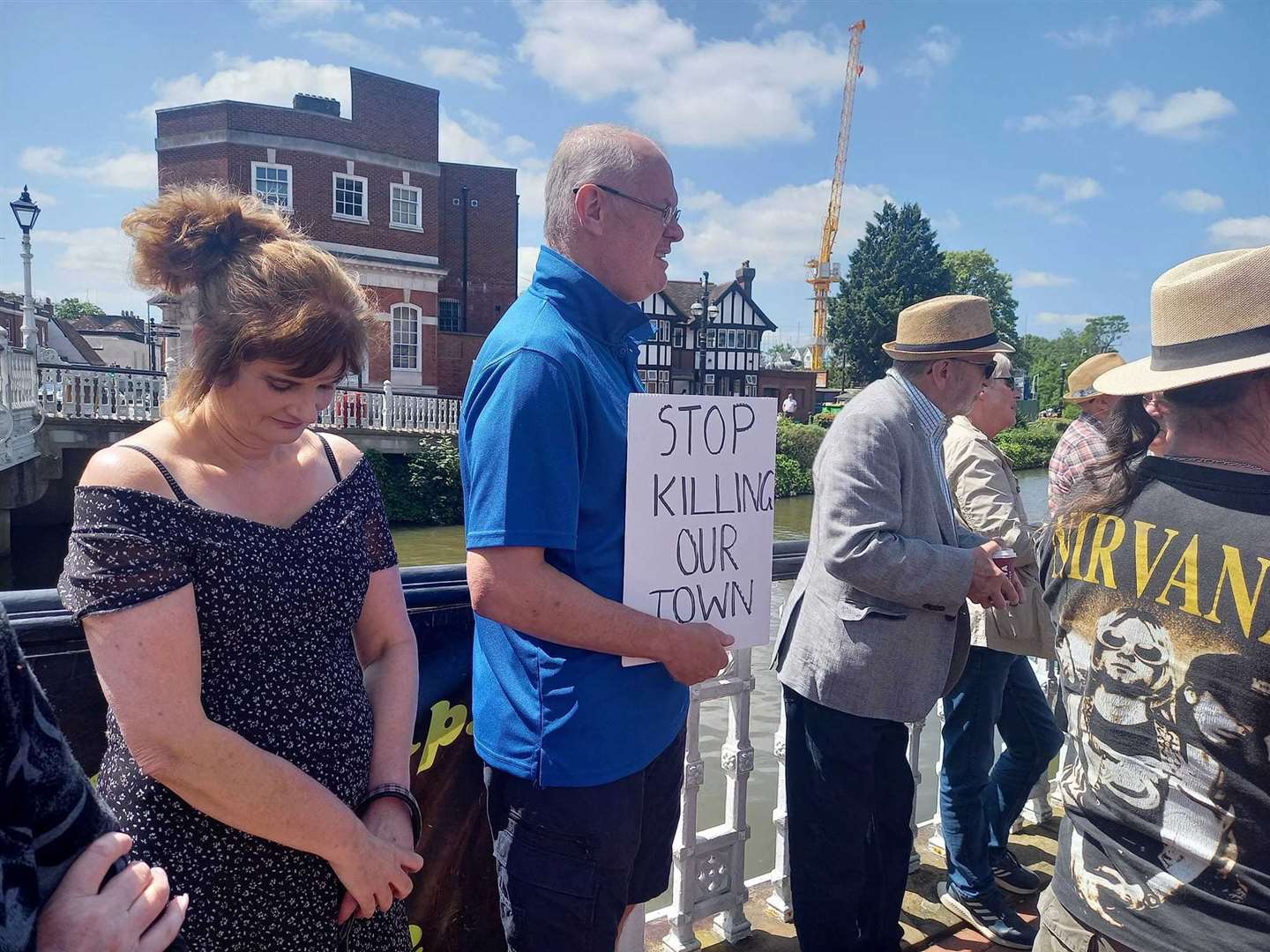 The protesters fear that Sunday parking charges will adversely affect businesses and visitors. Photo: Tonbridge Daily