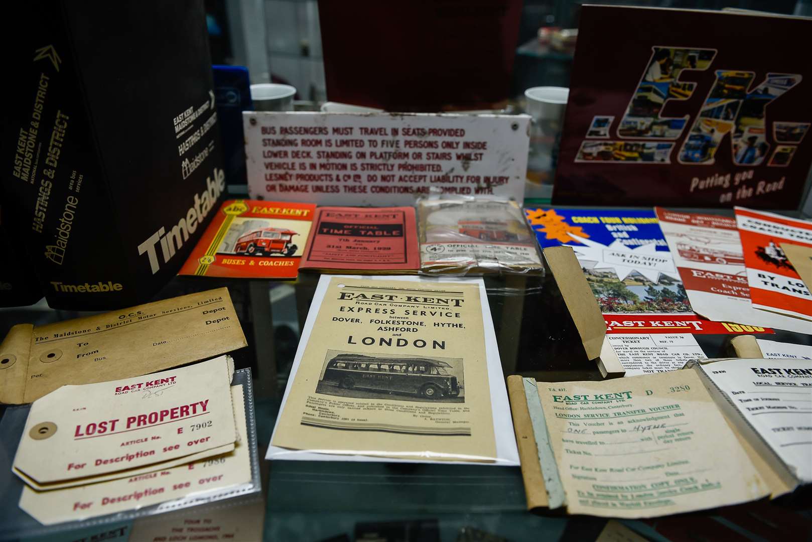 Event Programmes and timetables on display in the newly created East Kent Office exhibit