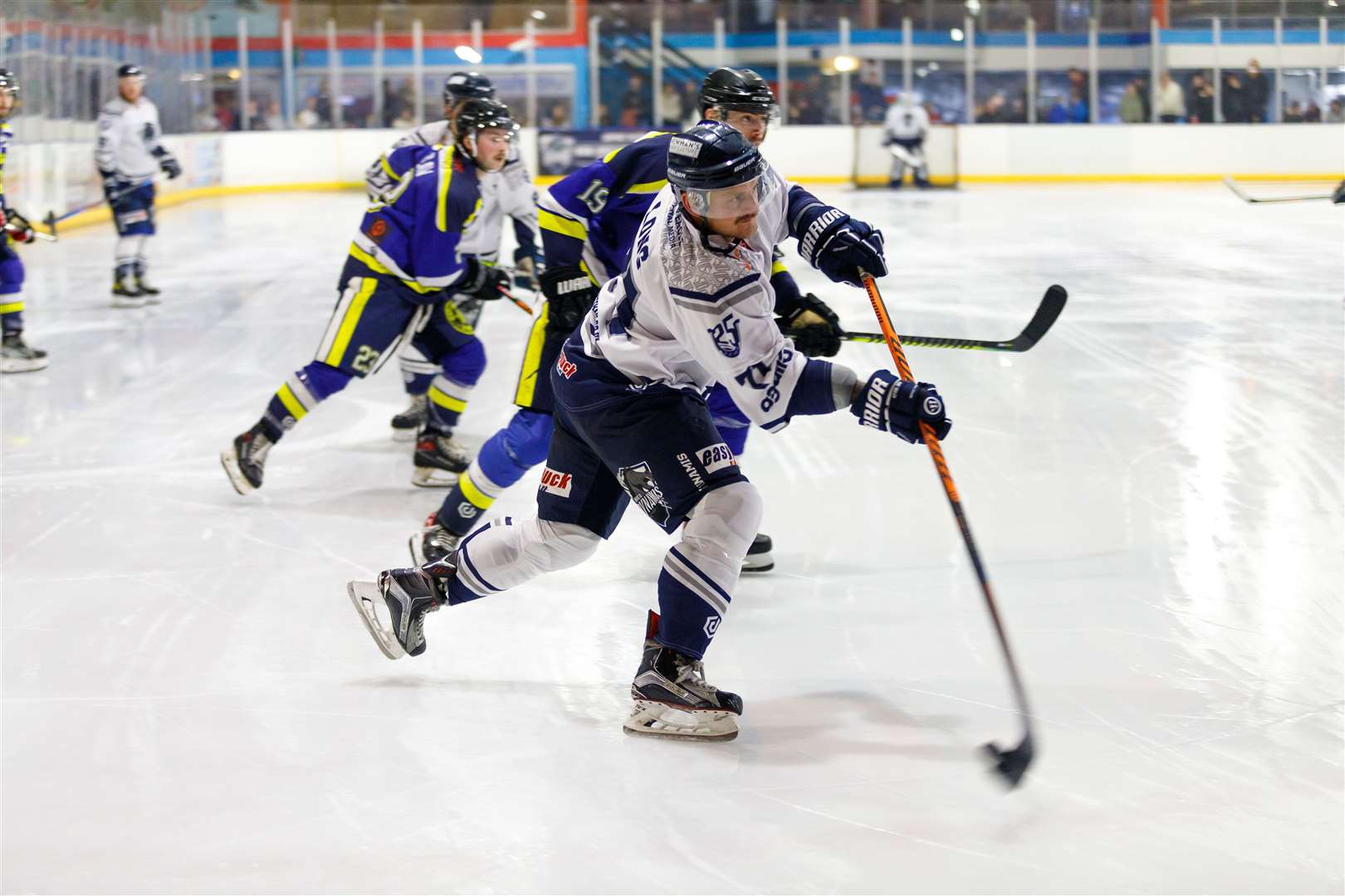 Invicta Dynamos' Tom Long shoots the puck on the Oxford goal Picture: David Trevallion