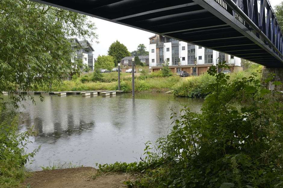 The spot where a group of boys are believed to have stoned the duck to death