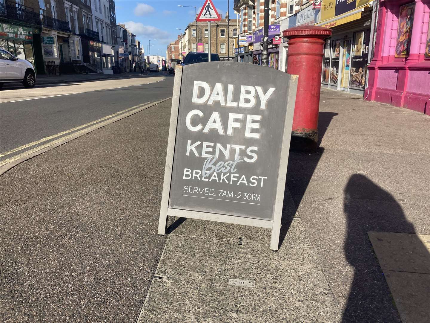 'Kent's best breakfast' is served at the Dalby Café, according to this A-board