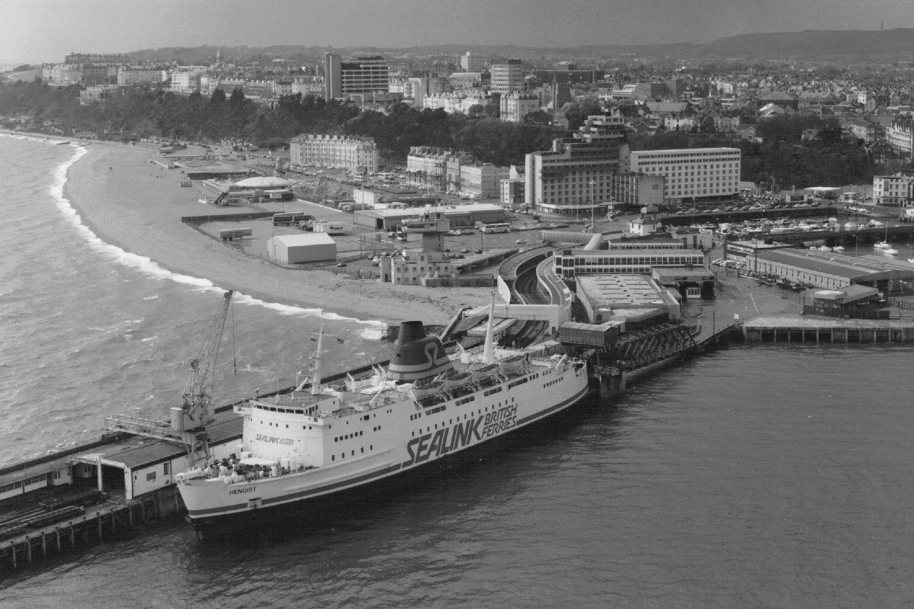 Hengist in Folkestone harbour in 1985 when she was serving between the town and Boulogne