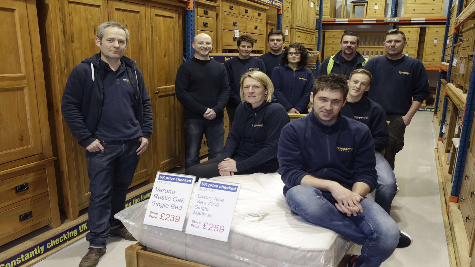 Staff at the store which is closing on Sunday. Picture: Martin Apps