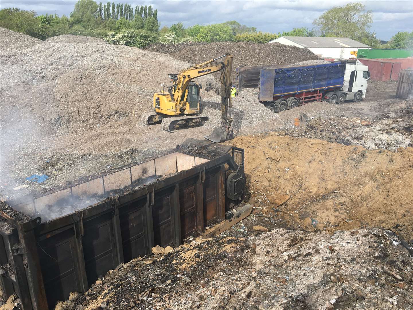 A waste disposal site near Long Bennington in Lincolnshire, which has been shut down following a raid involving Lincolnshire Police (Environment Agency/PA)