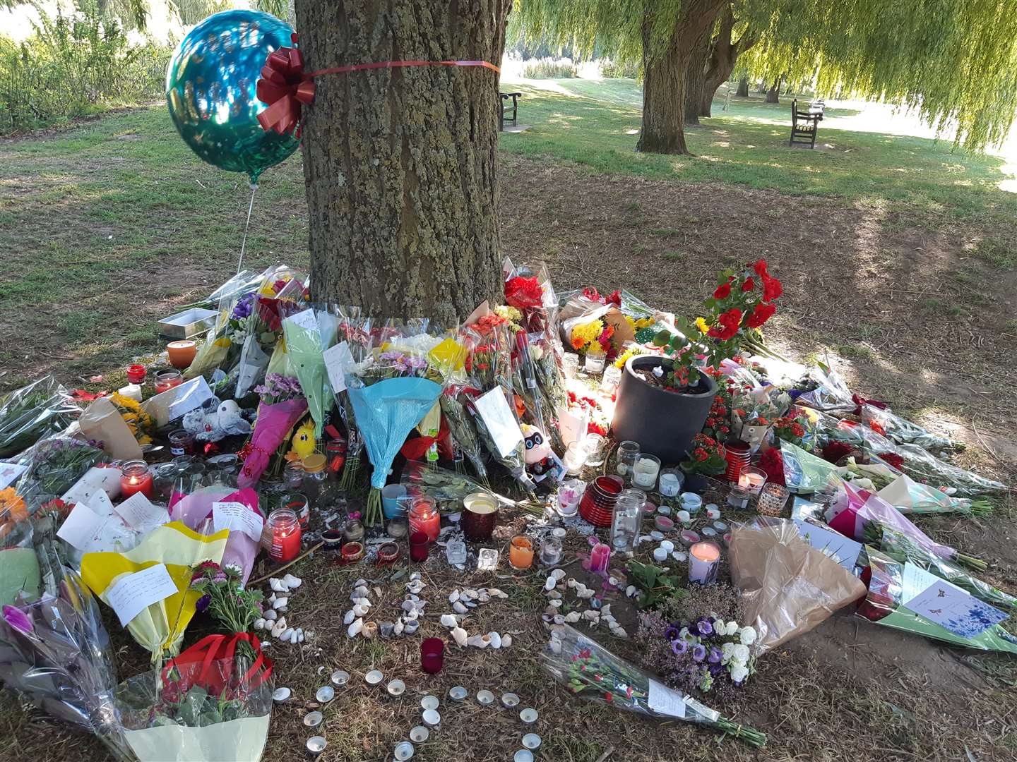 The number of floral tributes to Lucas Dobson continues to grow on Sandwich Quay