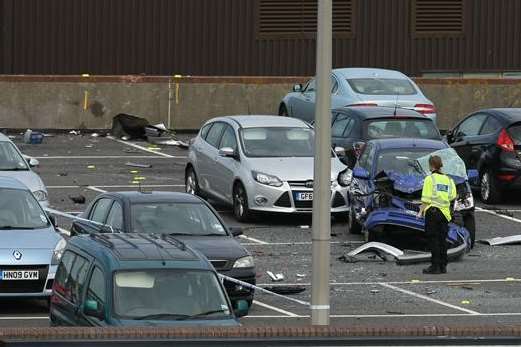 The Megger multi-storey car park after the crash