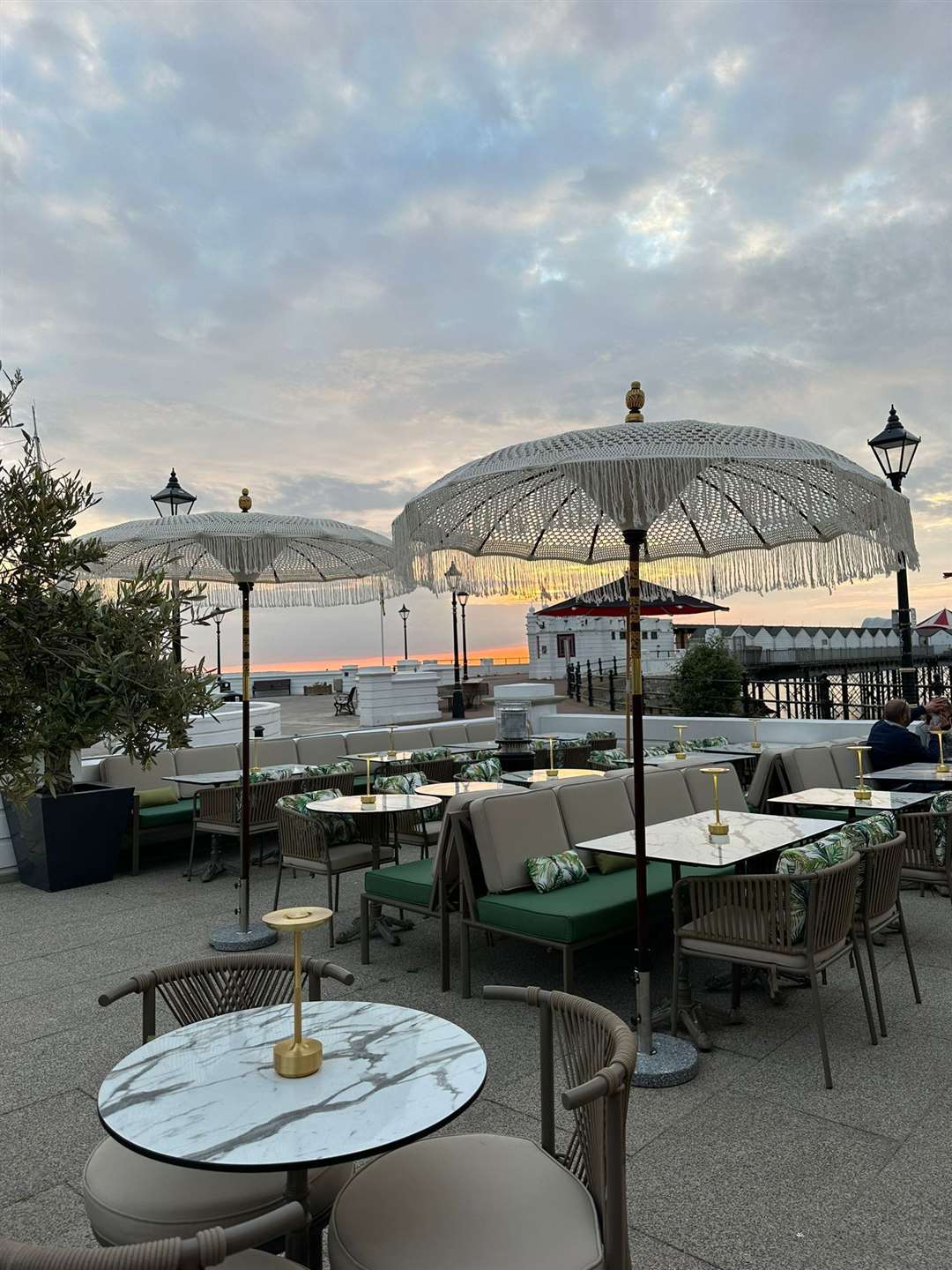 The eye-catching dining terrace of The Bay restaurant in Herne Bay