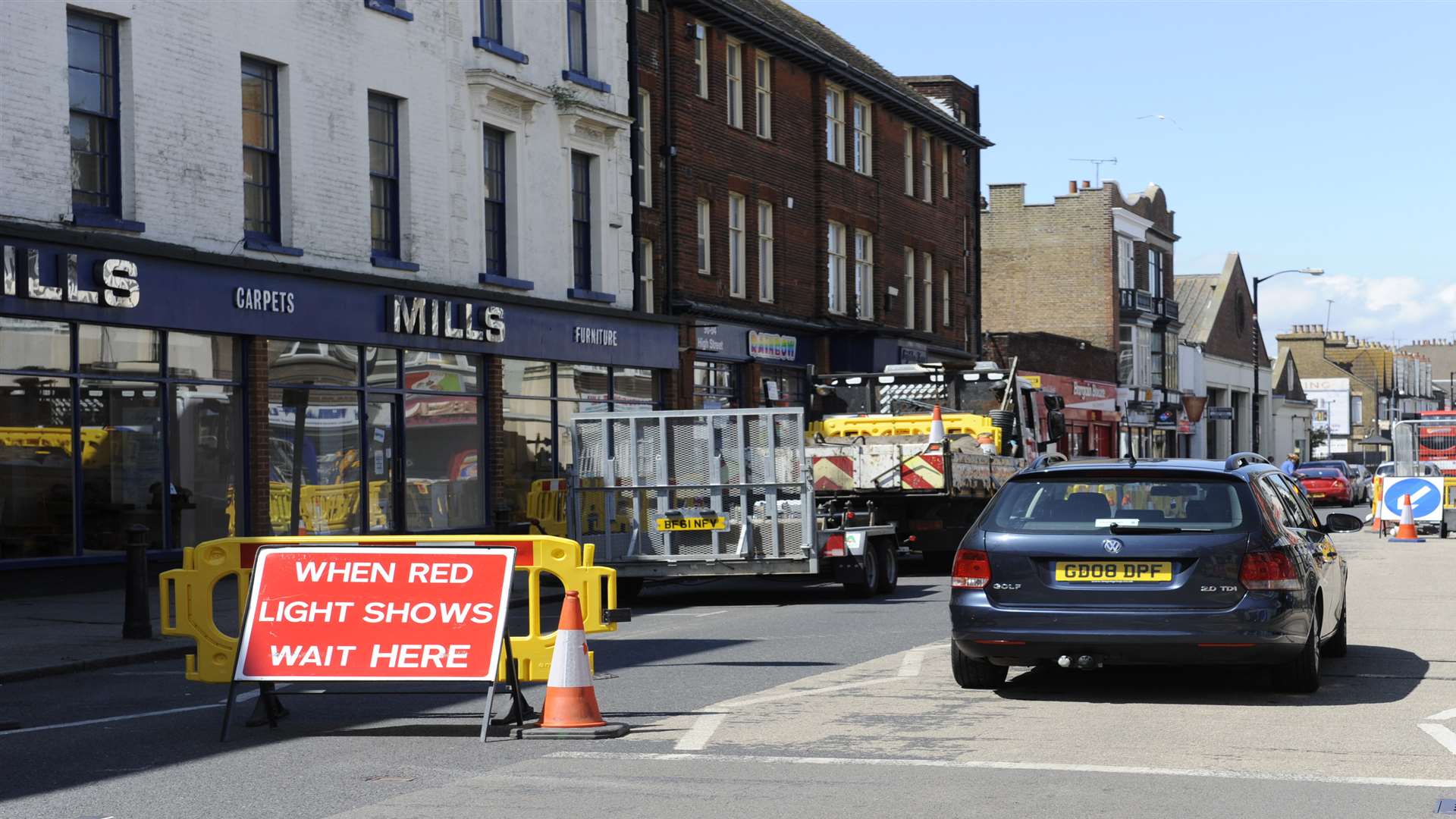 The road has collapsed in Herne Bay High Street