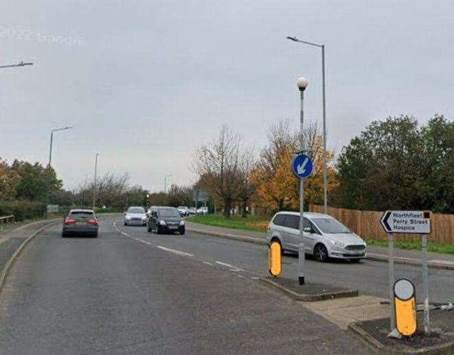 Officers were called to the same stretch of road for two separate crashes in one day in Coldharbour Road, Northfleet