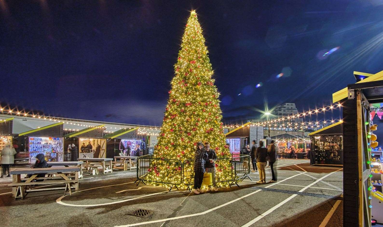 The Christmas market returns to Folkestone with film screenings, market huts and live music. Picture: Sharp Relations