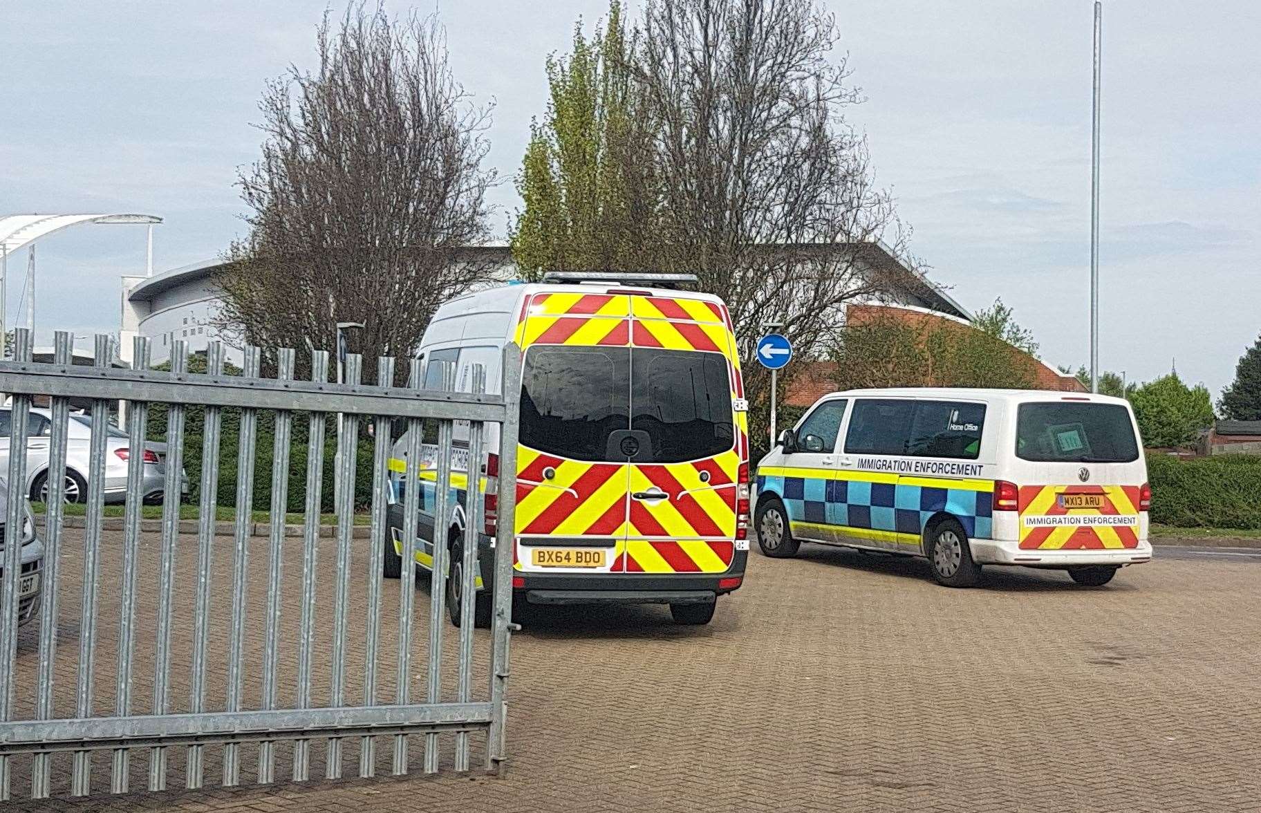 Immigration officials in Ashford this morning