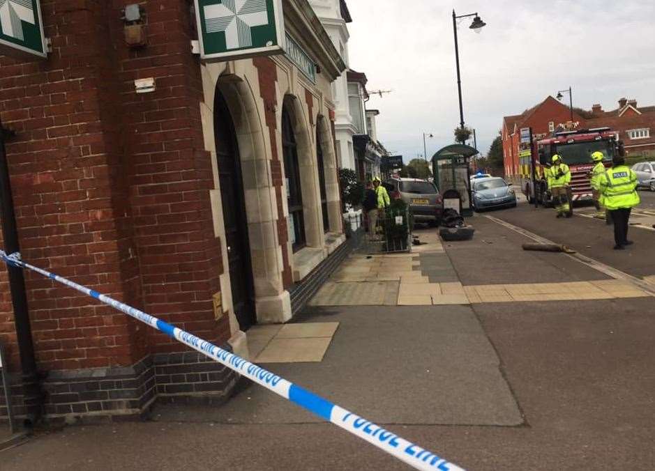 The car hit a gas meter during the incident. Photo: Leslie Burgess