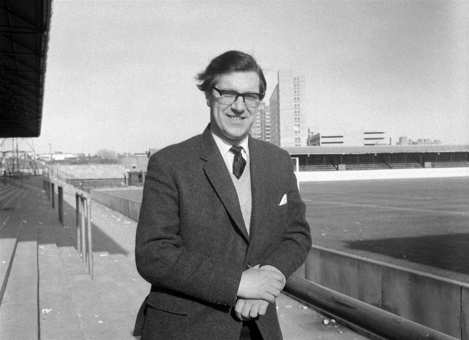 Commentator Gerald Sinstadt at Ipswich Town v Coventry City for Match of the Week. Picture: ITV